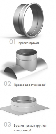 Врезка из оцинкованной стали для воздуховодов