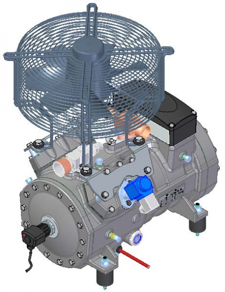 Вентилятор обдува головок для компрессоров SP4LN060E - SP4HN200E 